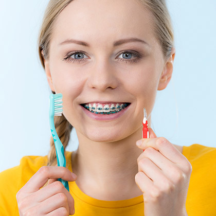 brushing and flossing